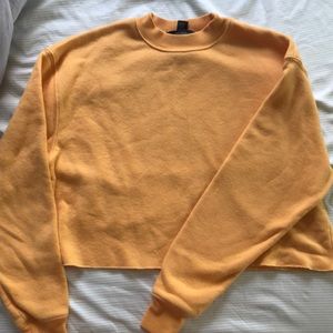 Yellow Forever 21 Cropped Sweatshirt
